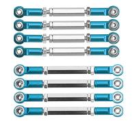 Tbest RC Steering Servo Pull Rod Metal Linkage Arm Tie Rod Ends Connector for WPL/MN/Feiyue - High Performance Lightweight Upgrade Part for Remote Control Cars (Blue)