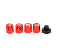 Tbest RC Wheel Rim Center Cap, 4Pcs RC Car Wheel Rim Center Cap M4 Nut for Axial SCX10 90046 D90 RC Car(Red) Model Toy