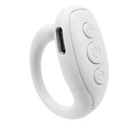 Tbest Remote Control Page Turner Ring Smart Finger 5.3 Portable Selfie Like Volume for Reading Watching TV Videos ABS Black 62g (White)