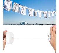 Tbest Retractable Clothesline with Stainless Steel Base (White) | Durable nylon thread, telescopic design, suitable for balcony, bathroom, compact storage