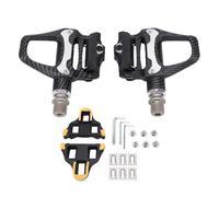 Tbest Road Bike Pedals Self Locking Clipless Pedals Performance Enhanced Durable Lightweight Aluminum Body CR MO Steel Axle for Road Cycling and Training