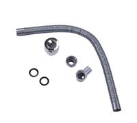Tbest RV Sink Drain Connector Hose Kit, ABS and Stainless Steel Straight Drainage with Water Pipe Clamps, for RV Yacht Bathtubs