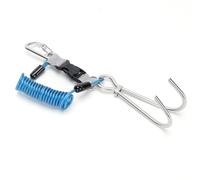 Tbest Scuba Diving Reef Hook Stainless Steel Reef Hook Diving Hook Scuba Safety Accessories with Spiral Coil Lanyard Quick Release Buckle (Blue)