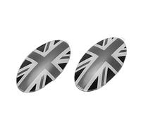 Tbest Shift Knob Trim Badge Covers ABS Grey Union Jack Style Gear Sticker Replacement for Cooper Clubman F54 Five Door F55 Three F56 Cabrio F57 F60 2014 2021