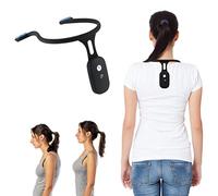 Tbest Silicone Posture Corrector, Hanging Neck Trainer for Hunchback Correction and Alignment in Real Time with Correction Belt, USB, Box for Black Color