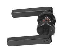Tbest Smart Fingerprint Single Row Electronic Password Entry Zinc Alloy Handle 0.3s Fast Recognition for Apartment Garage Wooden Metal Door 30mm-60mm Thickness (Black)