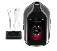 Tbest Smart Remote Car Key Keyless Entry Remote LCD Touch Screen Lock Trunk Control Phone Number Display with 2.0 in Screen for Start Stop Engine Button