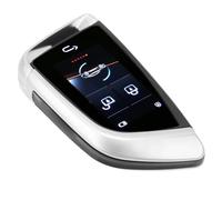 Tbest Smart Remote Car Key LCD Screen Anti Lost 5.0 Keyless Entry Auto Lock Fob for One Click Start Zinc Alloy Durable Design Personalized Interface Long Battery Life All Models with (Silver)