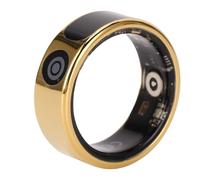 Tbest Smart Ring, IP68 Water Proof Gold Touch Display Screen Sleep Monitoring Fitness Tracker Smart Ring For Women And Men (ID 19.9mm / 0.78in)