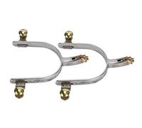 Tbest Spurs,2Pcs Stainl Steel Horse Spurs West Cowboy Style Cact With B Rowel Belt Button