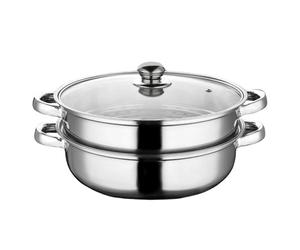 Tbest Stainless Steel Cookware 27Cm/11In 2-Layer Pot Cooker Double Boiler Soup Steaming Pot Pot, How Big Is The Pots, Vaporiera, Stahldampf Topf, Dampfgarer, Dampft