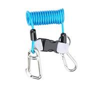 Tbest Stainless Steel Reef Hook - Anti Lost Spring Coil Lanyard Safety Emergency Tool with Quick Release (Blue)
