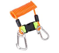 Tbest Stainless Steel Reef Hook,Scuba Lanyard,Reef Hooks Scuba Diving Hook, Diving Reef Hook Anti Lost Spring Coil Lanyard Safety Emergency Tool with Quick Release (Orange)