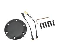 Tbest Steering Wheel Horn Cover Black Aluminum Universal Fit Easy Installation 6 Holes for Most Cars