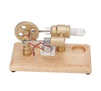 Tbest Stirling Engine Model Kit with Multi Color Led Cnc Aluminum Alloy Flywheel, Stainless Steel & Glass Heating Cylinder Educational Science Toy For Physics Learning & Teacher Demo