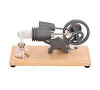 Tbest Stirling Engine Motor Model Physical Science Toy for Kids Adults Educational Demonstrations External Combustion Engine Kit with Glass Tube & Lamp
