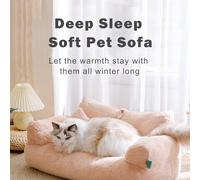 Tbest Stylish Cat Bed for Indoor, Wrap Design, Pearl Cotton Filling, Non-slip Bottom, Space-saving, Easy to Clean, Cute Pillow, Crystal Velvet and Pearl Cotton Material, for Ultimate (L)