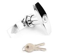 Tbest T Handle Lock Tool Box Rear Fixing Zinc Alloy 2 Keys (Bright Chrome)