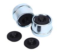 Tbest Trailer Axle Dust Caps Premium Durable Grease Covers For Dexter 2000 to 3500 Lb Carbon Steel Chrome Plated 1.98 Inch 2PCS With 2 Extra Rubber Plugs