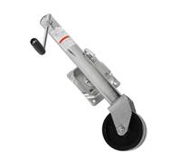 Tbest Trailer Jack Heavy Duty 1500lbs Capacity Adjustable Swivel Stand Legs with Dual Wheels for ATV RV Boat Galvanized Steel 6 Inches (Folding Handle Type)