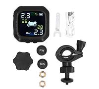 Tbest Tyre Pressure Monitoring System, TPMS Tire Pressure Monitor System IP67 Waterproof with 2 External Sensor USB Charging for Motorcycle