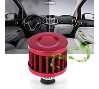 Tbest Universal 12mm Car Cold Air Intake Filter Kit High Efficiency Crankcase Vent Cover Breather for Vehicles (Red)