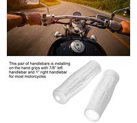 Tbest Universal Bike Vintage Classic Handlebar Hand Grips Rubber Non Slip Soft Surface Comfortable Driving Safety Long Service Life for Cafe Racer Bobber Clubman Custom Black White (White)
