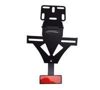 Tbest Universal Motorcycle License Plate Mount Adjustable Metal Tail Light Bracket with Reflector and Turn Signal Holders for Enhanced Nighttime Visibility