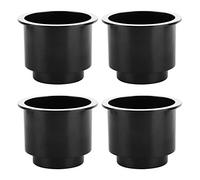 Tbest Universal Water Cup Holder Stand 4pcs Heavy Duty ABS Drink Bottle Storage Organizer for RV Car Boat Yacht Black 8.5 X 9cm