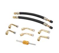 Tbest Valve Stem Extension Adaptor Flexible Durable Brass Aluminum Alloy Rubber Tire Extenders with 45 90 135 Degree Angles for Car Truck Motorhome Trailer RV 180mm 7.1in 2 Pieces