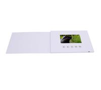 Tbest Video Greeting Card 5 Inch LCD Screen 720P HD 128M Memory Brochure Electronic for Anniversary Xmas Wedding Corporate Marketing White Cover A5 Size
