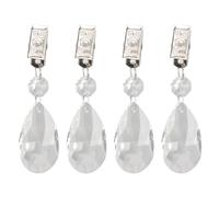 Tbest Water Drop Tablecloth Weights Set Crystal Glass Teardrop Prisms Pendant with Metal Kit for Outdoor Picnic Family Dinner Decoration Transparent Gold Hand Painted Stainless Steel