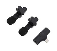 Tbest Wireless Dual Lavalier Microphone Noise Cancellation for Video Recordings Vlogging Live -Streaming for Interviews, 2.4 GHz Signal Transmission, Compatible with Telephones, Cameras