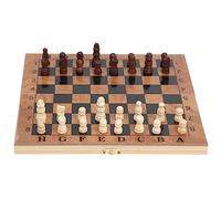 Tbest Wooden Folding Chessboard 3 in Game Set - Portable Checkers and Chess Combo with Storage for Kids & Adults, Travel Friendly Brain Teaser
