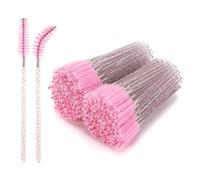 Tbestmax 200Pcs Disposable Mascara Wands, Colorful Handle Eyelash Brush Spoolies for Eye Lashes Extension Eyebrow and Makeup, Pink