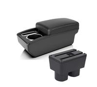 TBFGFKUTG Car Centre Armrest Storage Box Car Two Layer Centre Console Armrest Box Multi Function Adjustable Waterproof Storage Box For N&issan For Tiida C11 (A3 Black white NOUSB)