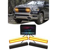 TBHOO Grill LED Light for 2025-2019 Dodge Ram 1500 2500 3500 Accessories Raptor Grille Lights Front Bumper Marker Light,4Pcs (Yellow)