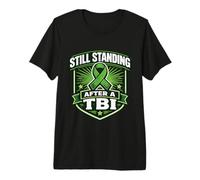 TBI Awareness Brain Injury Support Still Standing Survivor Premium T-Shirt