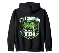 TBI Awareness Brain Injury Support Still Standing Survivor Zip Hoodie