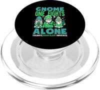 TBI Awareness Green Ribbon Brain Injury Gnome One Fights PopSockets PopGrip for MagSafe