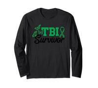 TBI Survivor TBI Warrior Traumatic Brain Injury Awareness Long Sleeve T-Shirt