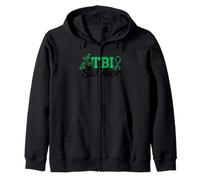 TBI Survivor TBI Warrior Traumatic Brain Injury Awareness Zip Hoodie