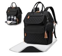 TBIBINWP Large Baby Changing Bag Backpack, All-in-One Multi-Function Baby Diaper Backpack, Bebe Travel Bag, Nappy Bags Baby for Mum Pram Bag (Black)