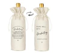 TBITON Graduation Gift Wine Bag, Funny Graduation Gift for Her Him, Graduation Party Favors Class of 2025, Pairs Well with Graduating Congratulations (Beige-Graduating)