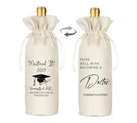 TBITON Master's Degree Graduation Gift Wine Bag, Graduation Gift, College Graduation Party, Pairs Well with A Master's Degree (Beige-Doctor)