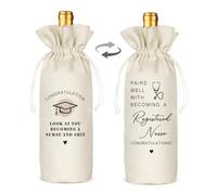 TBITON Registered Nurse Graduation Gift Wine Bag, Graduation Gift, College Graduation Party, Pairs Well with Becoming A Registered Nurse (Beige-Nurse)