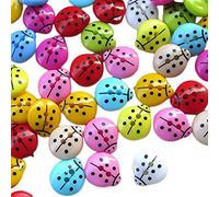 Tbkoly Invisible Snap Fasteners Sewing Buttons,100 PCS 2 Hole Ladybird Buttons Plastic Buttons Multicolour Ladybird Buttons Sewing Buttons Cute Crafting Buttons for Handmade Craft Knitting
