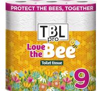 TBL PRO Toilet Paper 9 Rolls - Ultra Soft Quilted Bathroom Tissue with Floral Embossing & Honey Scent - FSC Certified, Eco-Friendly Luxury Toilet Rolls, Gentle on Sensitive Skin, Bulk Pack