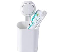 TBM Toothbrush Holder Wall Mounted - Electric Toothbrush Holder No Drill Suction Cup Toothbrush Caddy - Multipurpose Bathroom Accessory White Cup