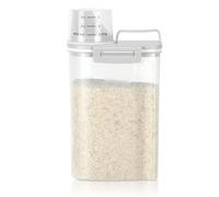 TBMax 2L/5L Rice Storage Container - Small Food Storage Container for Beans, Flour, Washing Powder, Portable Cereal Storage Container with Lid (2L-Silver Grey)